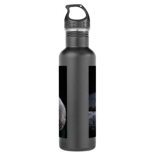 Schattigee speelse Zeeen otters Waterfles (Achterkant)