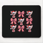 Schattigee Sphynx Cat Red Plaid Coquette Bow Chris Muismat (Voorkant)