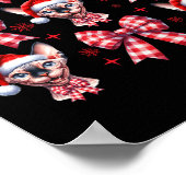 Schattigee Sphynx Cat Red Plaid Coquette Bow Chris Poster (Hoek)