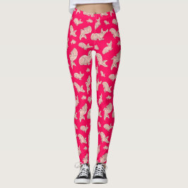 Schattigee Sphynx cat, roze Leggings