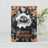 Schattigee Spider Cobweb Happy Halloween Kaart (Staand voorkant)