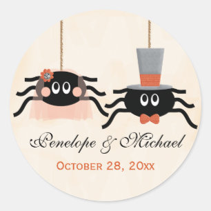 Schattigee Spider Halloween bruiloft Ronde Sticker