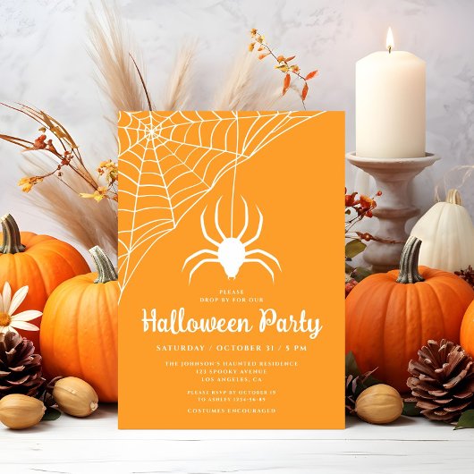 Schattigee Spider Halloween Party Uitnodiging