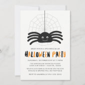 Schattigee Spider Halloween Party Uitnodiging (Voorkant)