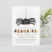 Schattigee Spider Halloween Party Uitnodiging (Staand voorkant)