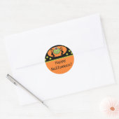 Schattigee Spider Happy Halloween Ronde Sticker (Envelop)