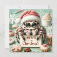 Schattigee Spider Jump For Joy Het is Kerst Kaart