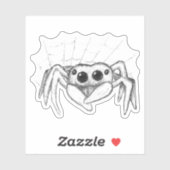 Schattigee spin en webschets sticker (Vel)