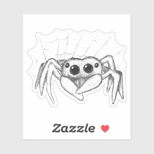 Schattigee spin en webschets sticker (Vel)