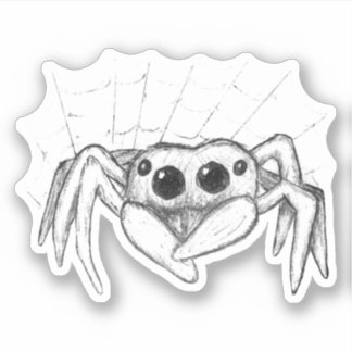 Schattigee spin en webschets sticker