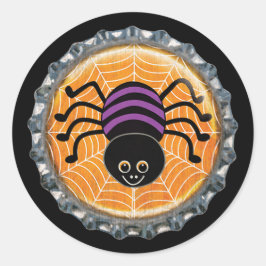 Schattigee Spin op Web Halloween Bottle Pet Ronde Sticker