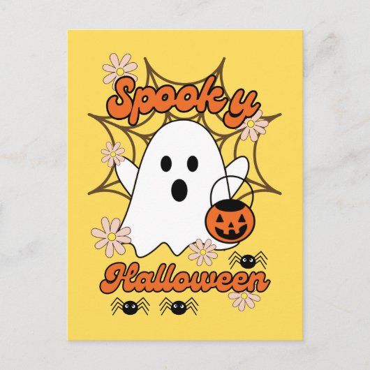 Schattigee spin web spooky halloween briefkaart (Voorkant)