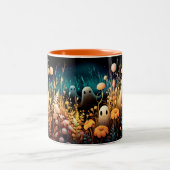 Schattigee spoken en Goblins Halloween Keramische Tweekleurige Koffiemok (Center)