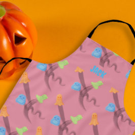 Schattigee spoken Halloween ontwerp, roze aanpasba Schort