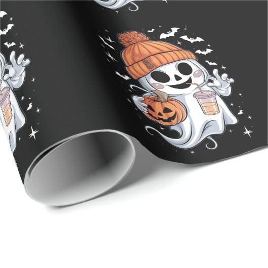 Schattigee Spook Drink Koffie Halloween Iced Coffe Cadeaupapier (Rol Hoek)