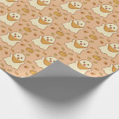 Schattigee spook met driehoekige sjaal cadeaupapier (Hoek)