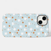 Schattigee Spook & Pompoen Blauw Halloween Patroon Case-Mate iPhone Case (Achterkant (horizontaal))