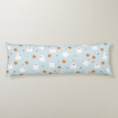 Schattigee Spook & Pompoen Blauw Halloween Patroon Lichaamskussen (Achterkant)