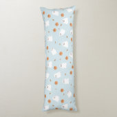 Schattigee Spook & Pompoen Blauw Halloween Patroon Lichaamskussen (Achterkant (Verticaal))