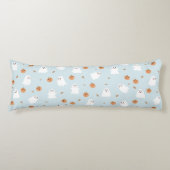 Schattigee Spook & Pompoen Blauw Halloween Patroon Lichaamskussen (Voorkant)