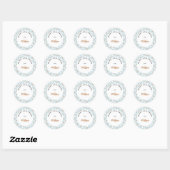 Schattigee Spook & Pompoen Blauw Halloween Patroon Ronde Sticker (Vel)
