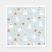 Schattigee Spook & Pompoen Blauw Halloween Patroon Servet (Voorkant)