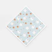 Schattigee Spook & Pompoen Blauw Halloween Patroon Servet (Hoek)