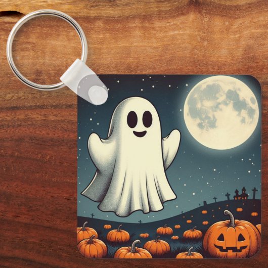 Schattigee,  spook & pompoen Halloween kunst Sleutelhanger (Voorkant)