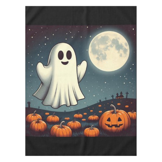 Schattigee, spook & pompoen Halloween kunst Tafelkleed (Voorkant)
