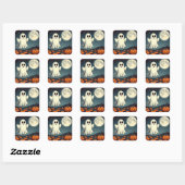 Schattigee, spook & pompoen Halloween kunst Vierkante Sticker (Vel)