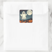 Schattigee, spook & pompoen Halloween kunst Vierkante Sticker (Tas)