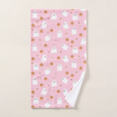 Schattigee Spook & Pompoen Roze Halloween Patroon Bad Handdoek (Handdoek)