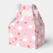 Schattigee Spook & Pompoen Roze Halloween Patroon Bedankdoosjes (Achterkant)