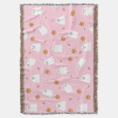 Schattigee Spook & Pompoen Roze Halloween Patroon Deken (Voorkant Verticaal)