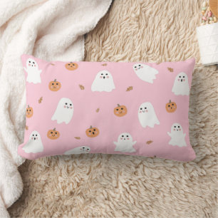 Schattigee Spook & Pompoen Roze Halloween Patroon Kussen