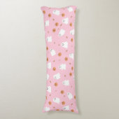 Schattigee Spook & Pompoen Roze Halloween Patroon Lichaamskussen (Voorkant Verticaal)