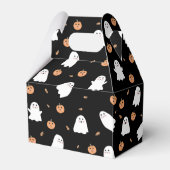 Schattigee Spook & Pompoen Zwart Halloween Patroon Bedankdoosjes (Achterkant)