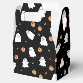 Schattigee Spook & Pompoen Zwart Halloween Patroon Bedankdoosjes (Geopend)