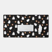 Schattigee Spook & Pompoen Zwart Halloween Patroon Bureaumat (Keyboard & Muis)