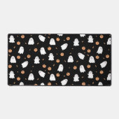 Schattigee Spook & Pompoen Zwart Halloween Patroon Bureaumat (Voorkant)