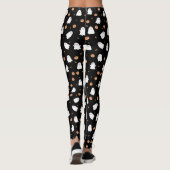 Schattigee Spook & Pompoen Zwart Halloween Patroon Leggings (Achterkant)