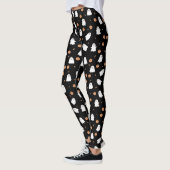 Schattigee Spook & Pompoen Zwart Halloween Patroon Leggings (Links)