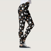 Schattigee Spook & Pompoen Zwart Halloween Patroon Leggings (Rechts)
