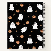 Schattigee Spook & Pompoen Zwart Halloween Patroon Notitieboek (Achterkant)