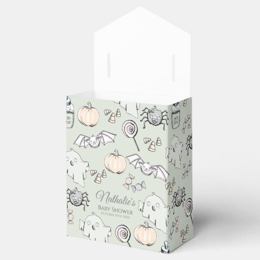 Schattigee spook, vleermuis & spin Halloween Bedankdoosjes (Geopend)