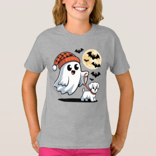 Schattigee Spook Wandelen Maltese Puppy Halloween  T-shirt