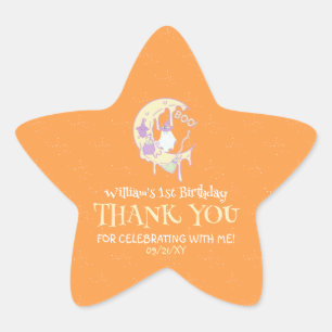 Schattigee spookachtige eerste verjaardag Hallowee Ster Sticker