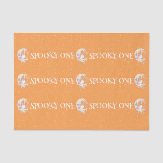 Schattigee spookachtige eerste verjaardag Hallowee Tissuepapier (Voorkant)