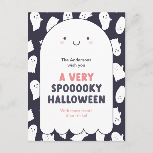 Schattigee spookachtige Halloween wensen Briefkaart (Voorkant)