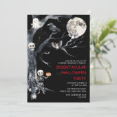 Schattigee spookachtige kostuum Halloween Party In Kaart (Staand voorkant)